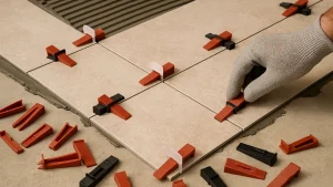 مراحل کاشی کاری با همتراز