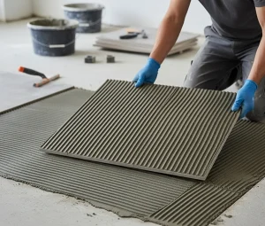 ماله کشی پشت کاشی های بزرگ